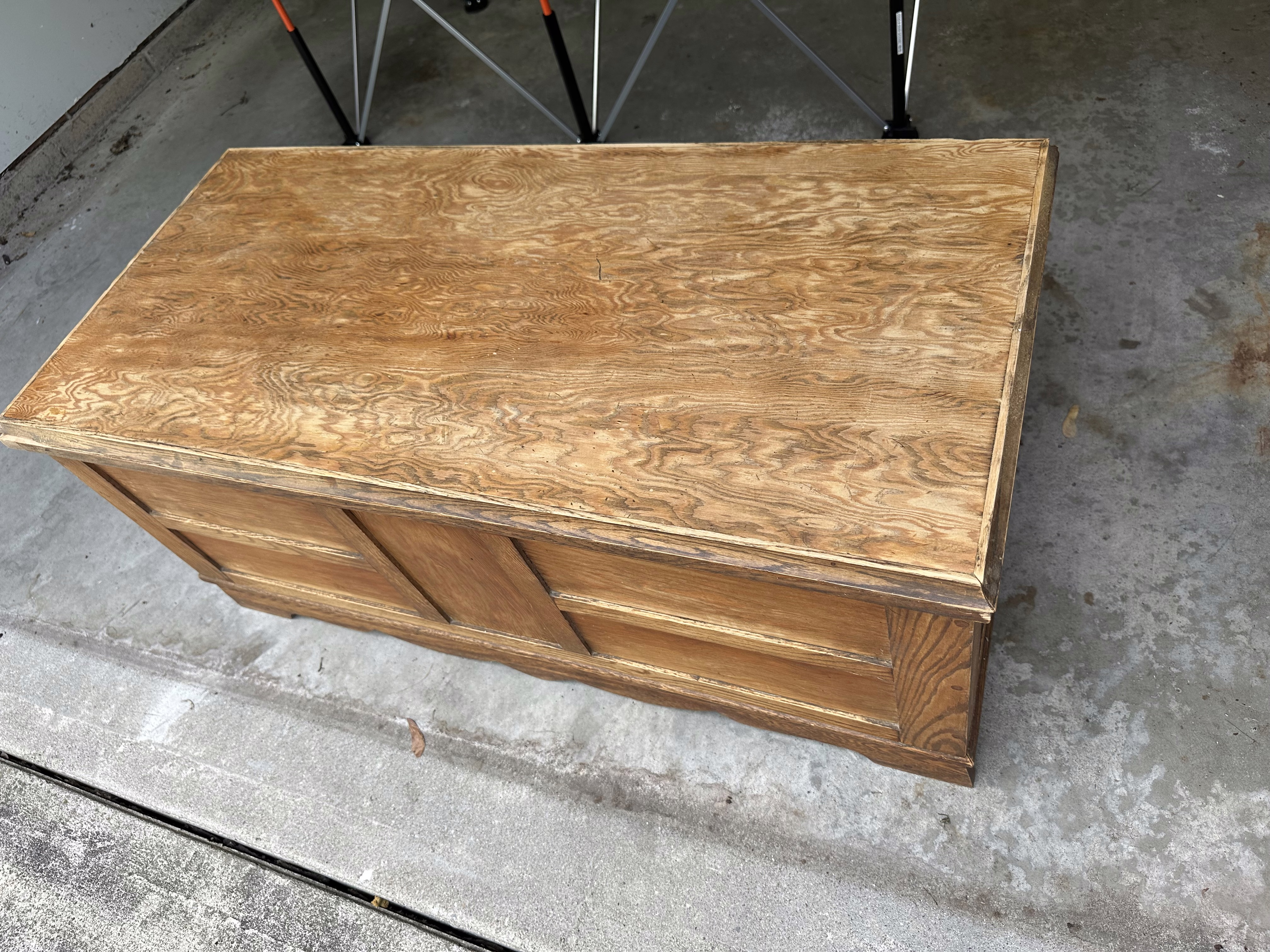 The chest in its current state — built by a ten-year-old, worn by decades of use