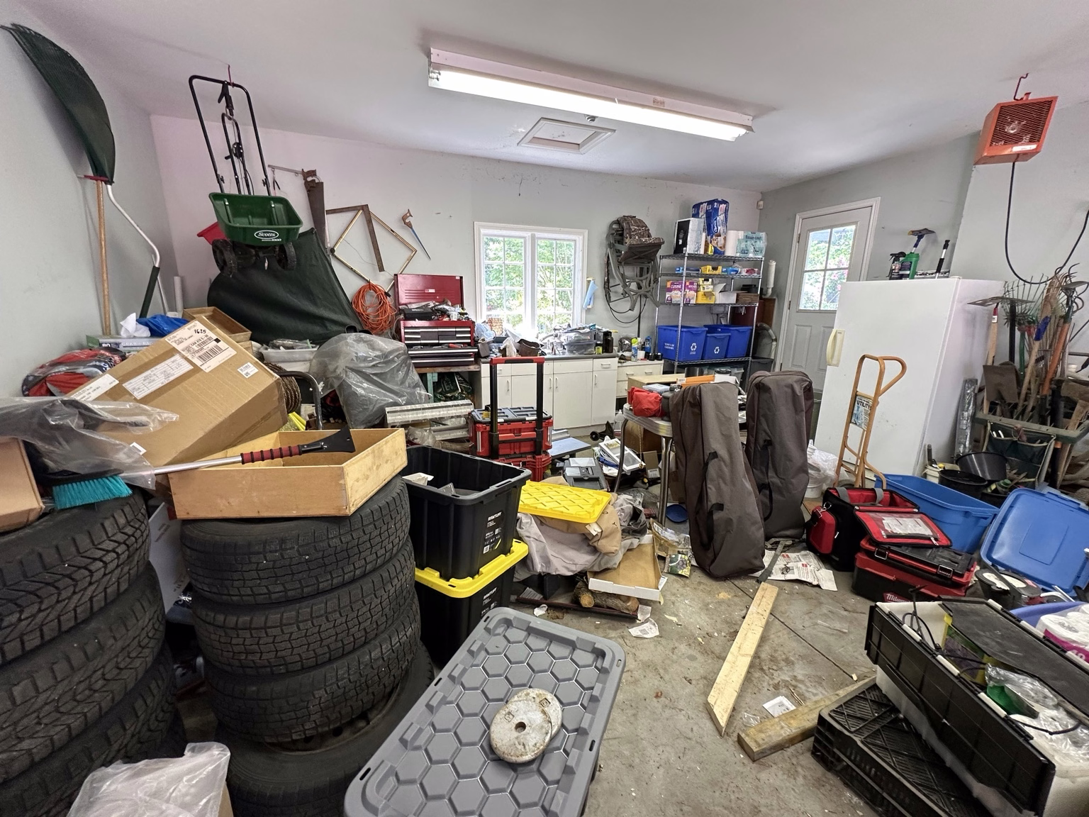 A residential workshop being studied before redesign and organization